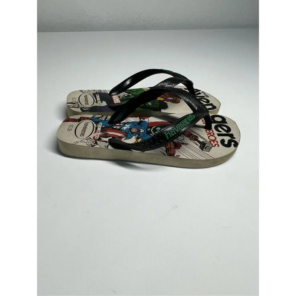 Havaianas Kids Top Marvel Classics Flip Flop Sandals - Beige - Size 4,5 Y